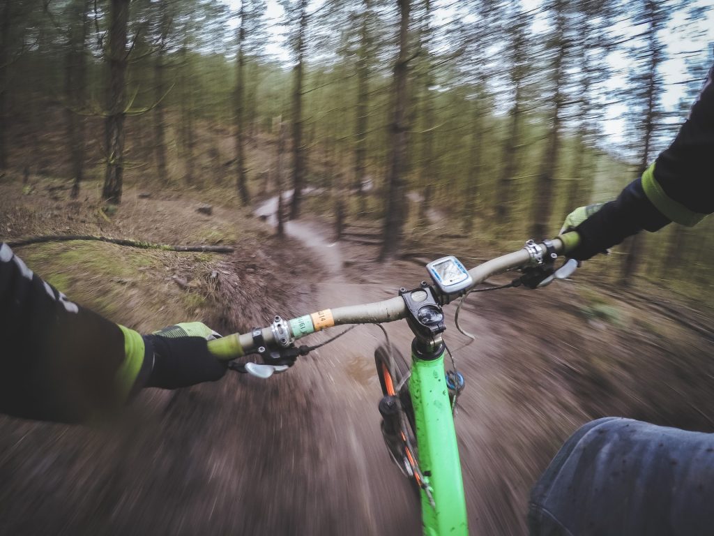 mountain biking, GoPro camera still frame, mountain bike cam